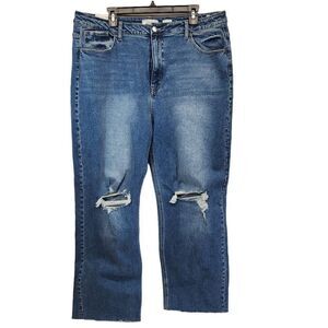 KanCan Size 34 Signature 90s Straight Stretch Jean Raw Hem R10